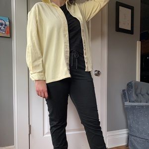 SALE // VINTAGE YELLOW WIDE-RIB CORDUROY BUTTON UP